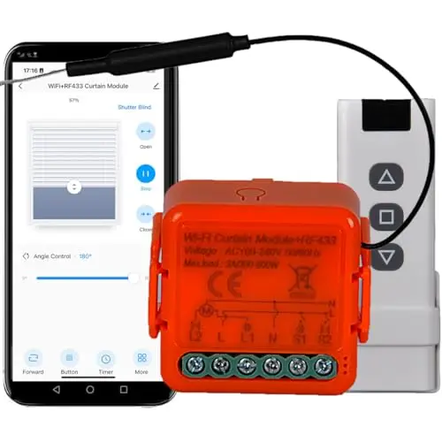Yueyang Interrupteur de Volets Roulants WiFi, Télécommandes RF, Module Récepteur 433MHz, Contrôle des Volets Roulants Électriques pour Stores et Persiennes Enroulables, Module de Commande et Minuteur