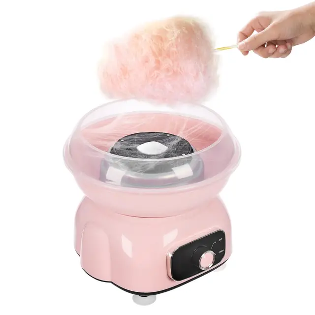 Machine à barbe à papa, machine à barbe à papa, avec baguettes et cuillère doseuse, pour fête d'enfants, kit d'accessoires de bar à bonbons, friandises mignonnes pour toutes les fêtes (rose)