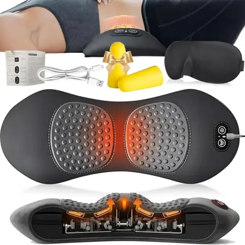 2026 Nouveau Masseur Sciatique 3-En-1, Masseur Dos Lombaire, ThéRapie Masseurs Lombaire Et Sciatique, Avec Chauffage Et Vibrations, Support Lombaire Ergonomique (Noir)