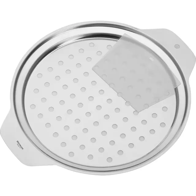 Westmark Dispositif pour Spätzles + Grattoir, Set de 2, Pour Casserole de 24-28cm de diamètre, Acier Inoxydable/Plastique Argenté, 61112240