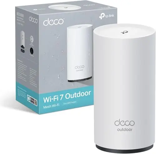 TP-Link Deco BE25-Outdoor Routeur WiFi 7 Mesh BE3600, Répéteur WiFi 7 Extérieur/Intérieur, Double Bande, 2×2,5G, IP65, PoE/AC, Jardin & Terrasse