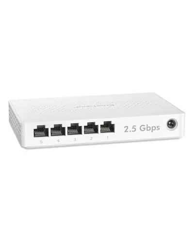 BrosTrend 2.5G Switch Ethernet 5 Ports, Switch RJ45 2.5Gb Unmanaged, 5X 2.5G Base-T Ports, Commutateur Réseau Compatible avec 100/1000/2500Mbps PC NAS, Plug-and-Play sans Ventilateu, Protection à Vie