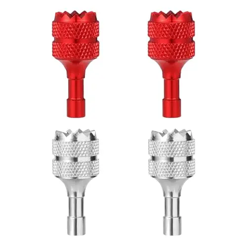4 Pièces Bâtons de Contrôleur de Drone, Joystick de Contrôle de Drone Détachable Pouce à Bascule Remplacement pour DJI Mini 3 Pro DJI Contrôleur Intelligent RC Accessoires (Argent, Rouge)