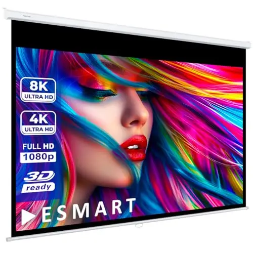 ESMART Professionnel MIROLO Toile pour Store Enrouleur 145 x 82 cm (66") 16:9 | Écran de projecteur Home cinéma écran Rollo LCD LED