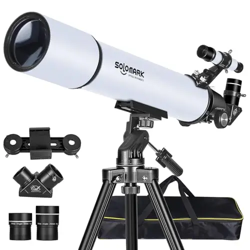Télescope astronomique professionnel SOLOMARK, 80 mm, 900 mm, pour adultes et enfants, débutants, portable avec sac de transport, oculaires WA