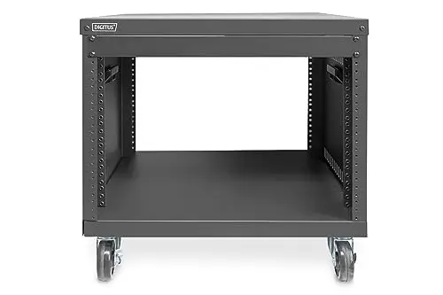 DIGITUS DN-48000 - Rack Audio - 19 Pouces - 8U - Rack d'équipement Universel - pour Accessoires Audio-vidéo - Non monté - Charge maximale 136 kg - avec roulettes - Noir