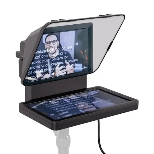 Elgato Prompter – Téléprompteur avec écran intégré pour YouTube, Twitch, Zoom, MS Teams et plus, prend en charge DSLR/Webcam/Smartphone, Affichage par glisser-déposer, compatible Mac/PC et Stream Deck