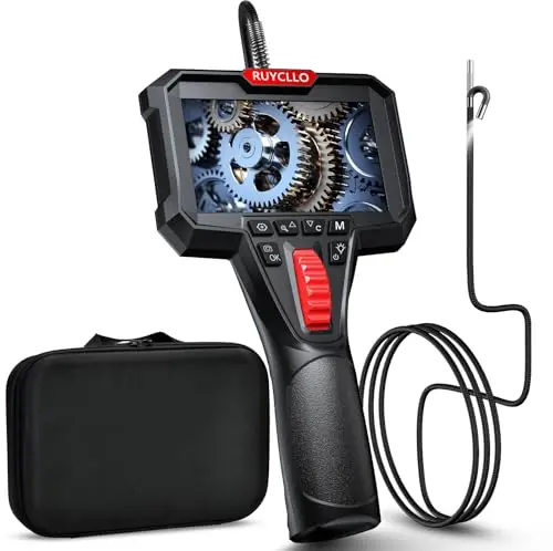 Caméra Endoscopique Industrielle avec Lumière - HD 1080P avec Tête Articulée Ø6,2mm 210°, Étanche IP67, Carte SD 32 Go Incluse - pour Mécanique Auto, Tuyauterie, Maintenance Technique