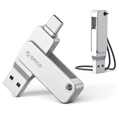 ORICO Clé USB 32 Go USB 3.2 Gen 1 Dual USB-C & A Mini Flash Drive Portable, Vitesse de Lecture 150 Mo/s pour iPhone 17/16/15, Android, Ordinateurs Portables, Mac, Windows Plug and Play -EB05