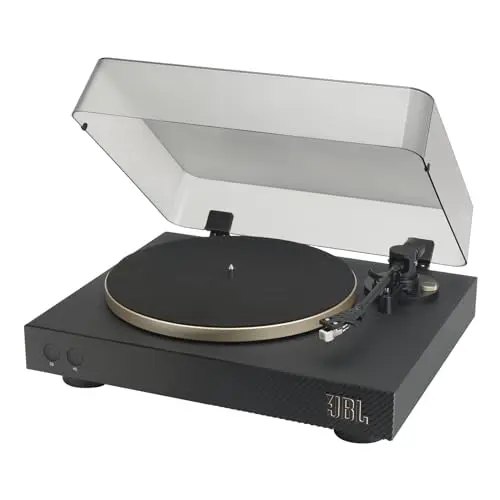 JBL Spinner BT, Platine Bluetooth avec AptX-HD, design dynamique, porte-cellule amovible, plateau en aluminium et entraînement par courroie, cellule magnétique mobile préinstallée, noir et dorée