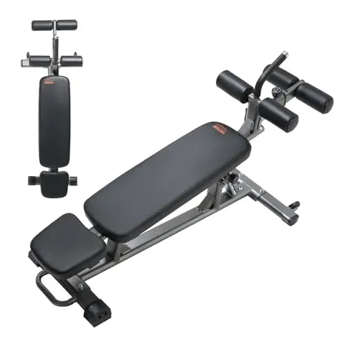 VEVOR Banc d'abdominaux avec poignée inversée, réglage de la hauteur, acier robuste, capacité de 500/600/453,6 kg pour les entraînements à domicile, la musculation, les muscles du corps entier