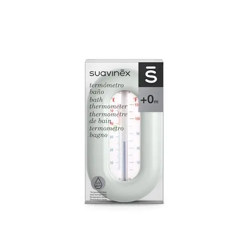 Suavinex, Thermomètre de Bain pour Bébé, Sans Mercure, Sans Piles, Précis, Résistant, Rapide et avec Échelle de Couleur, Degrés ºC et ºF, Flotte dans l'Eau, +0M, Design Birdies Vert