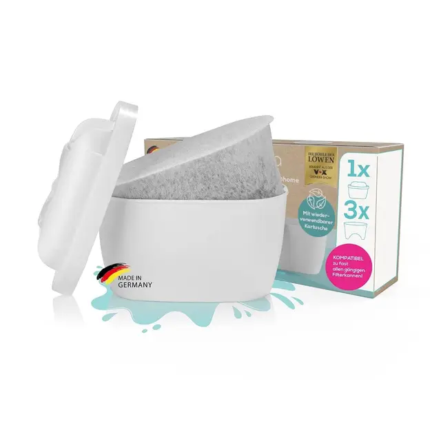 yucona Kit de démarrage de filtre à eau 4 pièces (3mois), Cartouche filtrante réutilisable