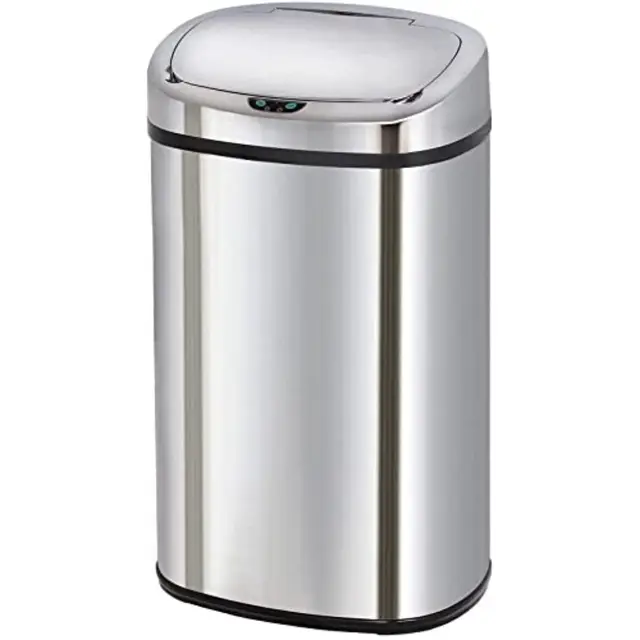 KITCHEN MOVE Poubelle de cuisine automatique 58L MAJESTIC grande capacité en acier INOX avec cerclage