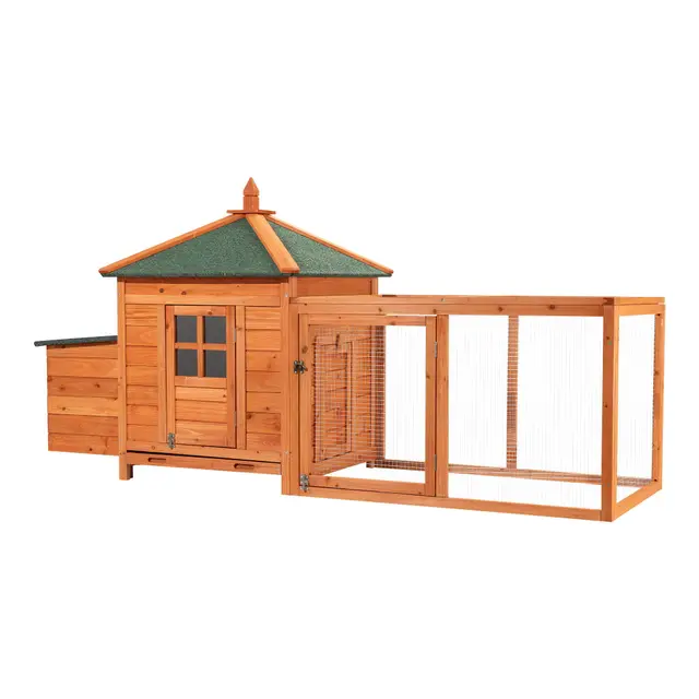 Wiltec Clapier – 1950 x 635 x 1200 mm – 1 étage – 3 Portes – Toit bitumé – en Bois de Sapin – Abri pour rongeurs Poulailler Lapinière Nichoir Espace Libre pour Petits Animaux