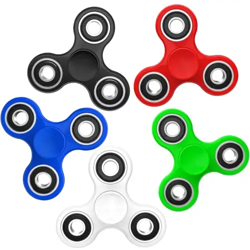 SCIONE Fidget Spinners 5 PCS pour Enfants/Adultes, Packs de Jouets Sensoriels, Jouets Soulagement Stress et Anxiété TDAH Réducteur Autisme Meilleur EDC, Jouet Fidget Tri-Spinner à Main avec Roulement