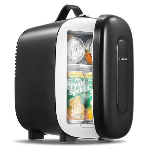 FOHERE Mini Réfrigérateur Thermoélectrique 5 L Portable Noir