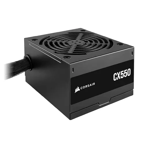 CORSAIR CX550 ATX 550W Alimentation - Certifiée 80 Plus Bronze - Faible Bruit - Câbles gainés - Non Modulaire - EU - Noir