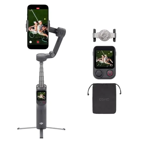 Osmo Mobile 8P nacelle stabilisatrice pour iPhone et Android, radiocommande, Suivi natif, Barre d’Extension et trépied intégrés, Batterie 10 h, stabilisation sur 3 Axes Robuste