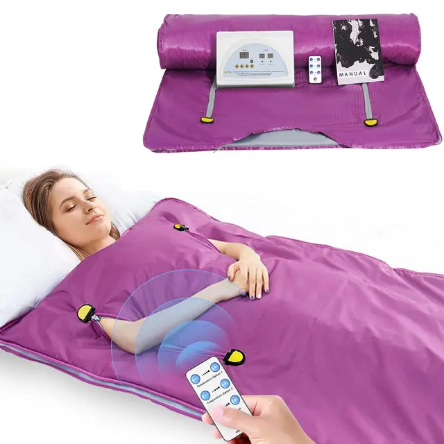 Sauna Infrarouge, Couverture de Sauna Portable, Conception Portable pour la Relaxation,Détox et la Désintoxication la Plus élevée, Contrôle de La Minuterie, 180 * 80CM