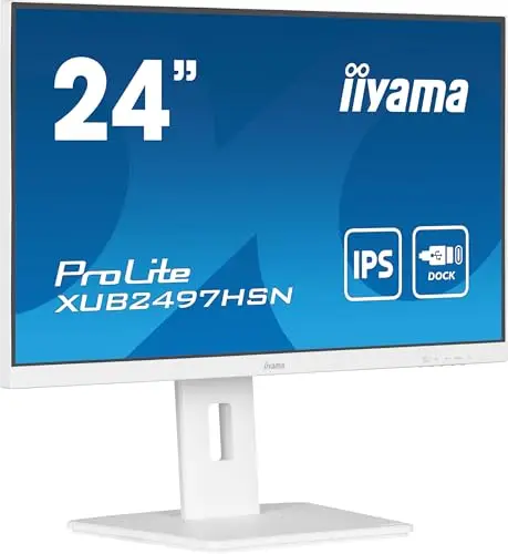 iiyama Moniteur XUB2497HSN-W2-23.8", IPS, 1920 x 1080/100Hz, 1H1DP1C, Has, RJ45