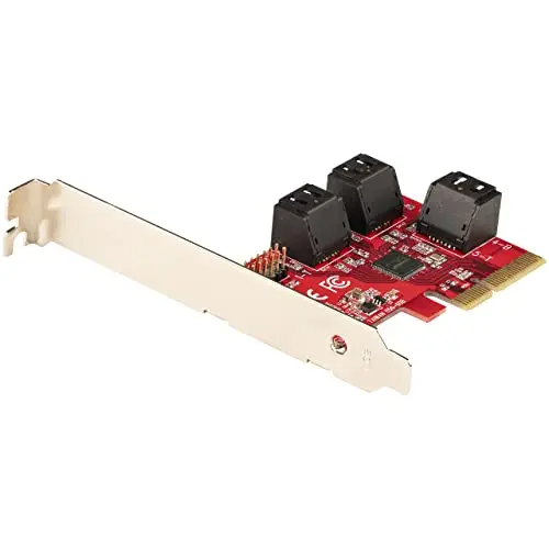 StarTech.com Carte PCI Express SATA 6 ports - Contrôleur PCIe SATA - ASM1166 Non-Raid - Convertisseur PCI Express 3.0 vers SATA - Connecteurs Empilés - Carte d'Extension SATA (6P6G-PCIE-SATA-CARD)