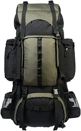 Amazon Basics Sac à dos de randonnée à armature intérieure avec housse de pluie