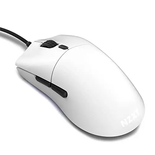 NZXT Lift - MS-1WRAX-WM - Souris Gamer pour PC - Souris ambidextre légère - Capteur Optique PixArt 3389 Haut de Gamme - Résolution 16k - Éclairage RGB - Câble à Faible traînée - Blanche