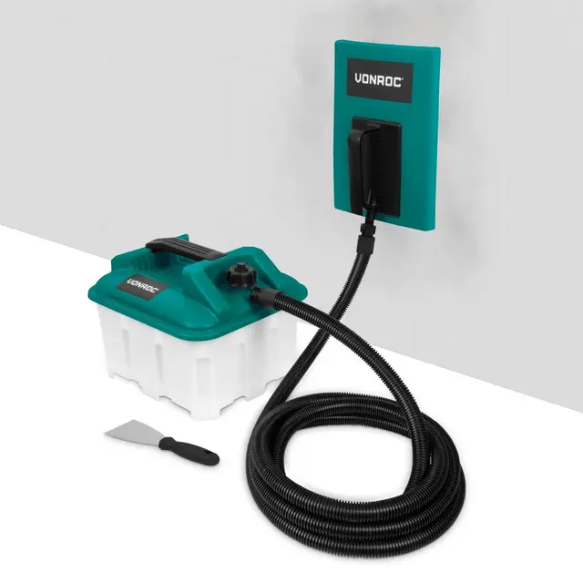 VONROC Décolleuse Papier Peint 2300 W – Réservoir 4,5 L – Tuyau 4 m – Spatule Incluse – Plaque Vapeur Standard et Compacte – Indicateur de Niveau d’Eau – Decolleuse Rénovation Murale Papier Chambre