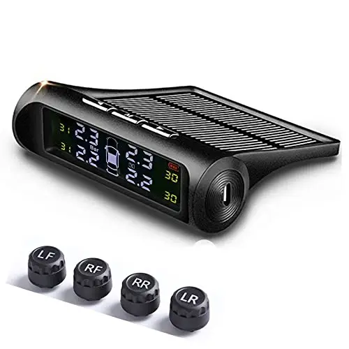 Solar Wireless Sans Wireless Pression Surveillance des pneumatiques Système de surveillance de la pression des pneus Sensteur de pression Pneu Suivi de la pression des pneus Outils de contrôle de pres