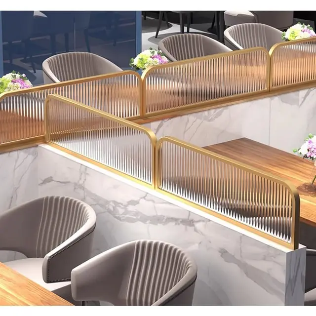 Goldene Schreibtisch-Trennwand – Stylische Büro-Trennwand für Arbeitsplätze, restaurant et hôtel, 1 m x 30 cm, élégant Privatsphäre-Lösung für modernes Arbeiten