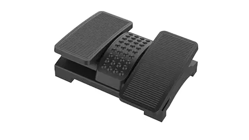 Q-Connect Repose-pieds en plastique haut de gamme/Revêtement antidérapant/Hauteur réglable Repose-pieds ergonomique avec structure de massage/Repose-pieds/Noir/Dimensions : 43 x 32 x 10,5 cm