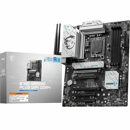 MSI B760 Gaming Plus WiFi DDR4 Carte mère, ATX - pour processeurs Intel 14e, 13e & 12e gén, LGA 1700 - DDR4 Memory Boost 5333+MHz/OC, 1 x PCIe 4.0 x16, 2 x M.2 Gen4, 2.5G LAN, Wi-FI 6E