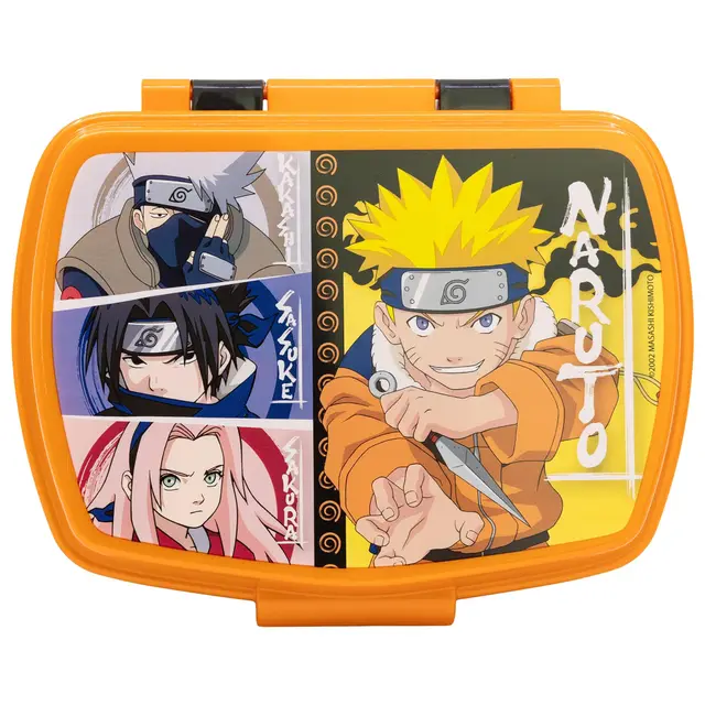 STOR Boîte à Goûter Enfant Naruto, Lunch Box Rectangulaire 1333ml, Sans BPA, Plastique Résistant, Idéale pour École et Collation