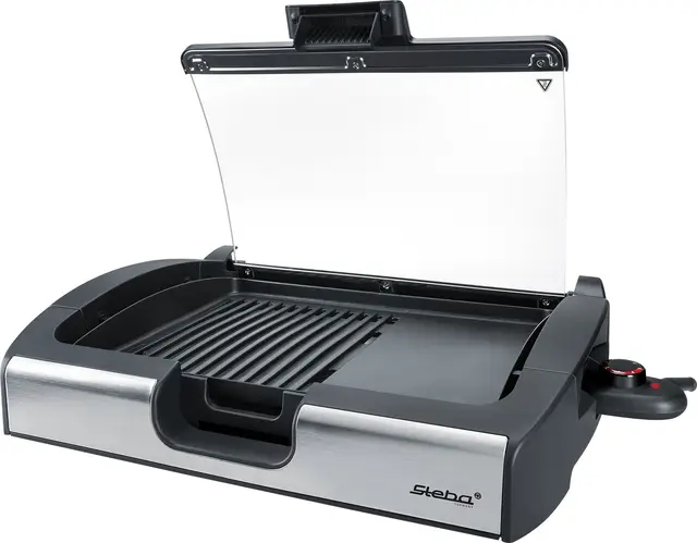 Steba VG200 Grill de Table Surface Lisse et Rainurée Inox 2200 W