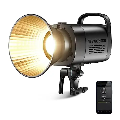 NEEWER CB60B 70W COB Video Light avec 2.4G/Application Contrôle à Distance, Bicolore Éclairage Continu LED, Monture Bowens Lumière Photo Studio