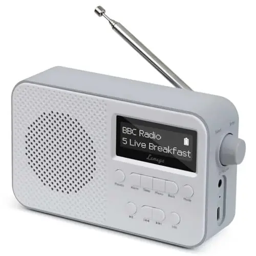 Digitalradio LEMEGA PR2 Max Dab/Dab+ mit Bluetooth 5.3,Tragbares UKW-Radio, Netzanschluss,Zwei Weckzeiten,Großem,Gut Lesbarem LED-Display,40 Préréglé und Kopfhöreranschluss (Grau)