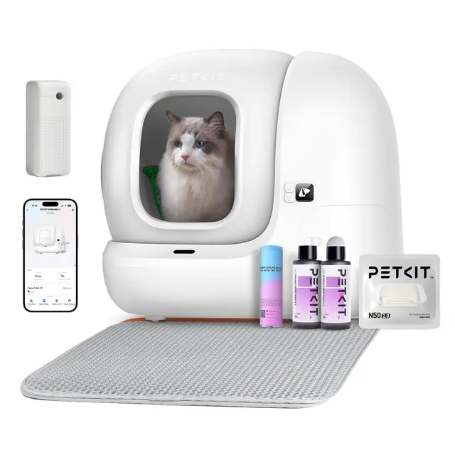 PETKIT Pura Max 2 Litiere Chat Autonettoyante, Bac à Litter Automatic Amélioré, Anti-fuites/Pincement/Odeur, xSecure, Contrôle APP, Capacité 76L pour Plusieurs Chats