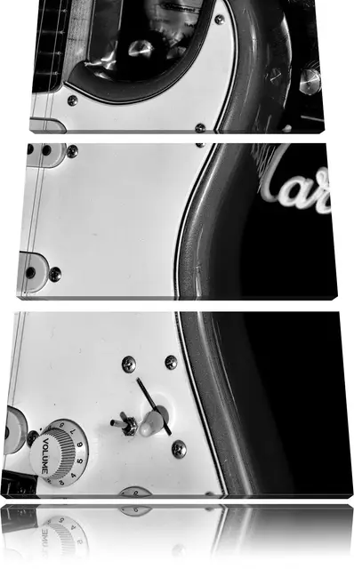 Pixxprint E-Gitarre Verstärker ALS Leinwandbild/Größe: 3 Teilig (120x80) cm/Wandbild/Kunstdruck/fertig bespannt