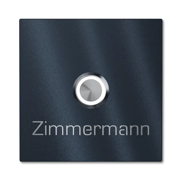 Plaque de Sonnette Carrée Personnalisée Graviers Design en Acier Inoxydable Anthracite RAL 7016 – Gravure Laser Nom – Bouton LED au Choix – 60x60 à 110x110mm – Made in Germany