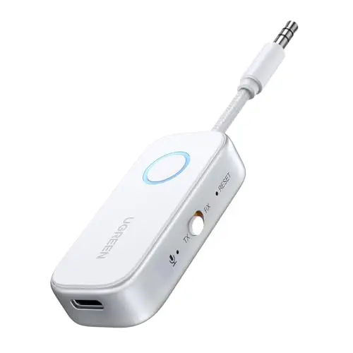 UGREEN Émetteur Jack Bluetooth 6.0 pour TV Transmetteur Récepteur 2 en 1 pour Voiture Prise Aux 3.5 mm Adaptateur Audio pour Casque Écouteur Avion Enceinte Haut-Parleur