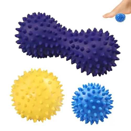 Lot de 3 balles de massage de qualité supérieure avec balle de fascia d'arachide | Balle hérisson ergonomique pour thérapie ciblée des points de déclenchement et massage de la réflexologie des