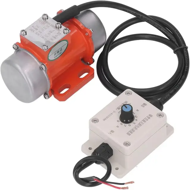 Vibromasseur à BéTon 30 W, Moteur éLectrique Vibrant 4 000 Tr/Min avec ContrôLeur de Vitesse et Force D'Excitation RéGlable DC 12 V