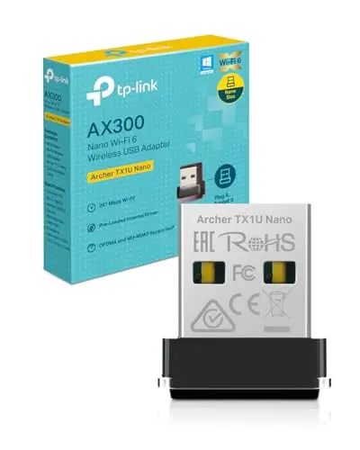 TP-Link Archer TX1U Nano Clé WiFi 6 pour PC, Adaptateur WiFi USB AX300 Nano, Clé USB WiFi Double Bande 2,4 GHz, MU-MIMO, Mode Point d’Accès, Compatible Windows 11/10/7
