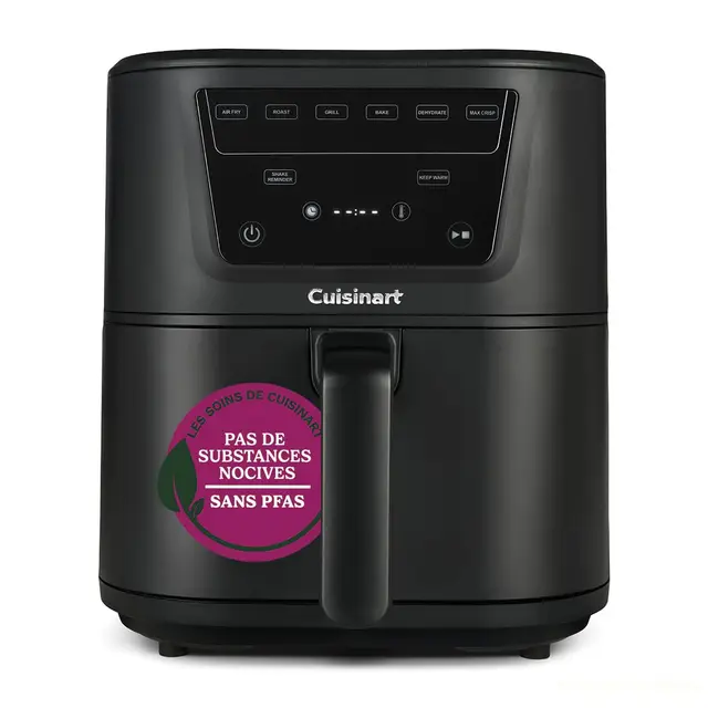 Cuisinart Friteuse Air Fryer Compact Max, Sans PFAS, Frit, rôtit, grille, cuit, déshydrate | 36% plus compacte, 33% plus grande capacité, 7,6L pour 8 portions, Pièces lavables au lave-vaisselle