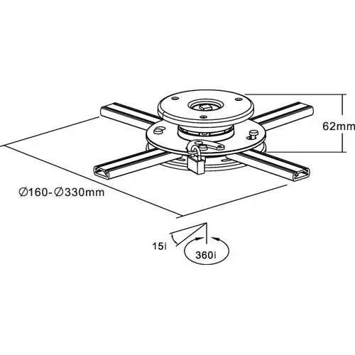 HALTERUNGSPROFI - Support de Plafond pour projecteur, Max. 20 kg, avec Cadenas, Ultra Plat