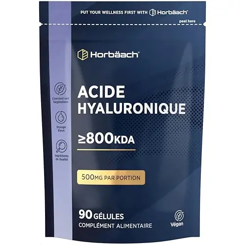 Horbäach Acide Hyaluronique 500 mg 800 kDa Gélules Vegan