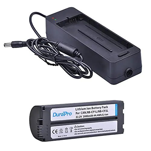 DuraPro 1Pc 2000mAh NB-CP2L NB CP2L Akku + Ladegerät Adapter für Canon NB-CP1L SELPHY CP100 CP200 CP300 CP400 CP510 CP600 Fotodrucker
