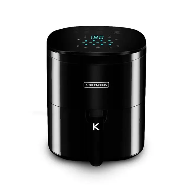 Kitchencook - Friteuse Sans Huile 6,5l - 8 Programmes - Minuterie Numérique - Thermostat Réglable - Départ Différé - Noir