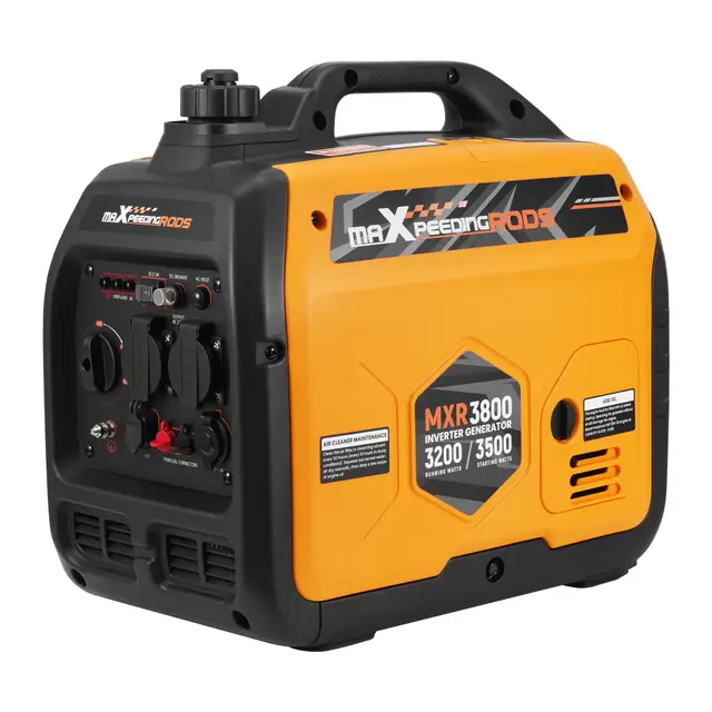 maXpeedingrods 3500W Groupe Electrogene Silencieux Inverter Essence 4 Temps Generator Léger Secours avec Prises USB et 230V Générateur Electrique pour les Caravanes, Jardin, Camping